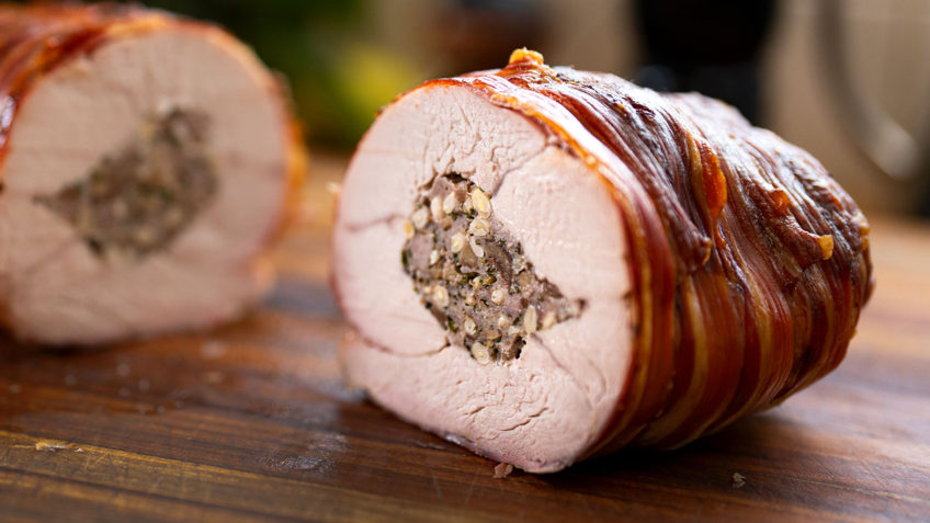 Italian Sausage & Chestnut Stuffed Turkey Breast Roulade